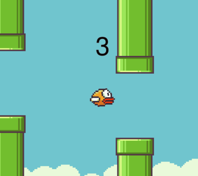 Screenshot of C++ Flappy Bird game